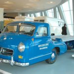 Mercedes-Benz high-speed racing car transporter 1955 : coup de foudre
