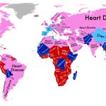 Une carte qui démontre la maladie la plus mortelle dans chaque pays