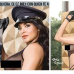 La policière topless fait ses débuts dans une revue cochonne. Voici des photos.